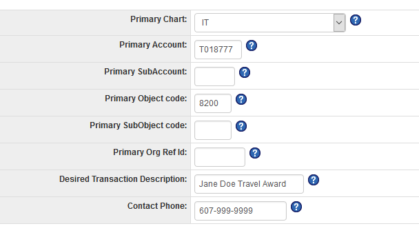 Primary SubAccount and Primary Org Ref Id can be left blank